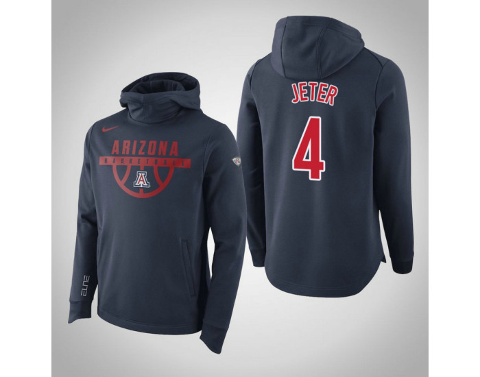 Arizona Wildcats #4 Jeter Men's Navy Elite College Basketball Hoodie