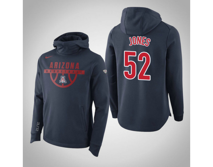 Arizona Wildcats #52 Jones Men's Navy Elite College Basketball Hoodie