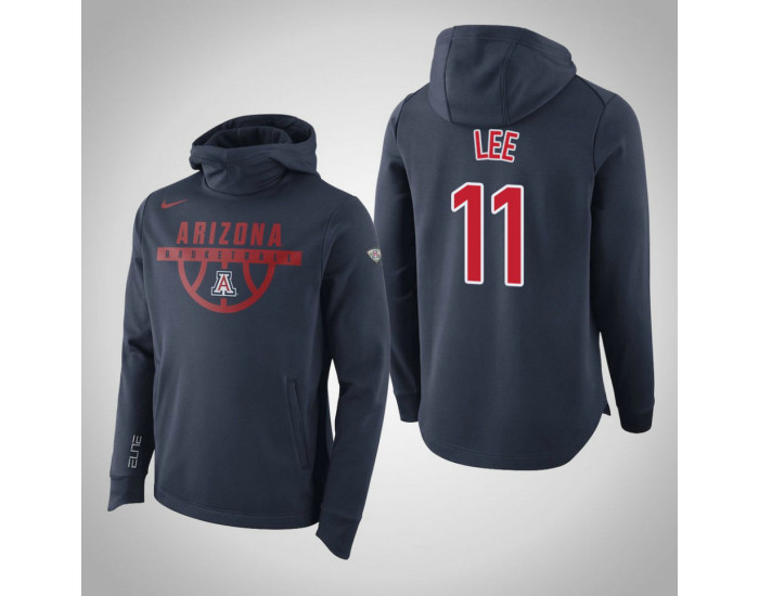 Arizona Wildcats #11 Lee Men's Navy Elite College Basketball Hoodie