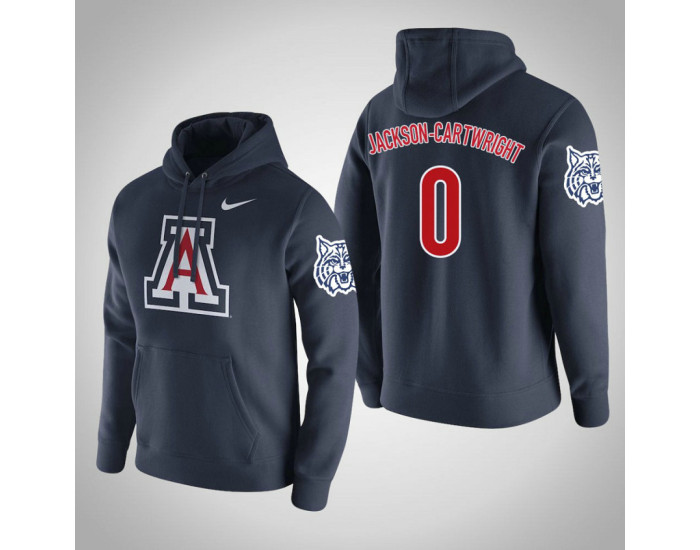 Arizona Wildcats #0 Parker Jackson-Cartwright Men's Navy Pullover Hoodie
