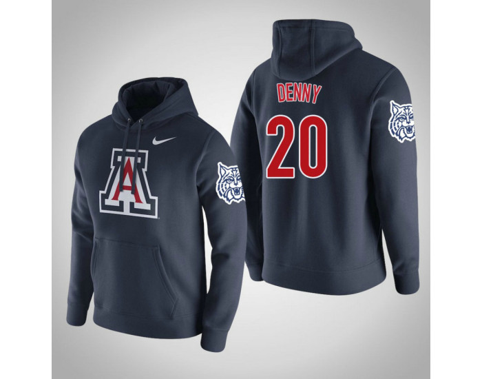 Arizona Wildcats #20 Talbott Denny Men's Navy Pullover Hoodie