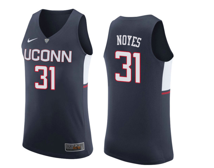 Uconn Huskies #31 Mike Noyes Authentic College Basketball Jersey Navy