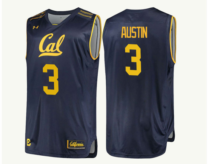 Youth California Golden Bears #3 Paris Austin Authentic College Basketball Jersey Navy