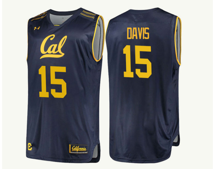California Golden Bears #15 Roman Davis Authentic College Basketball Jersey Navy
