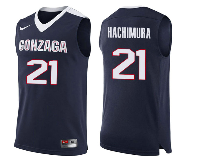 Gonzaga Bulldogs #21 Rui Hachimura Authentic College Basketball Jersey Navy