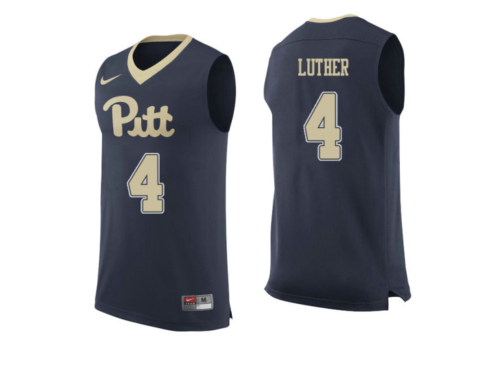 Youth Pittsburgh Panthers #4 Ryan Luther Authentic College Basketball Jersey Navy