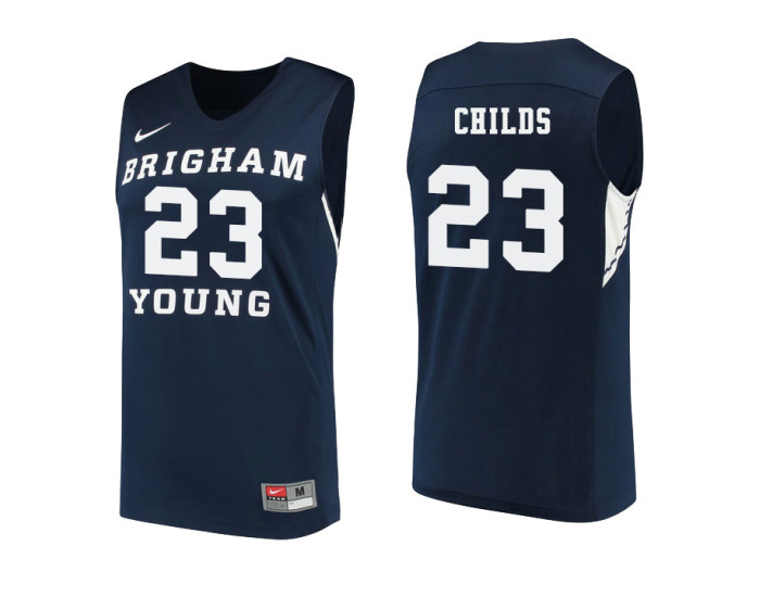 Youth BYU Cougars #23 Yoeli Childs Authentic College Basketball Jersey Navy