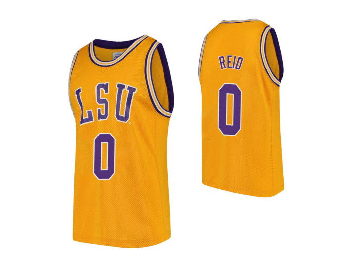 LSU Tigers #0 Naz Reid Gold Authentic College Basketball Jersey