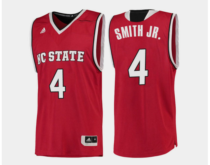 NC State WolfPack #4 Dennis Smith Jr. Red Road Authentic College Basketball Jersey