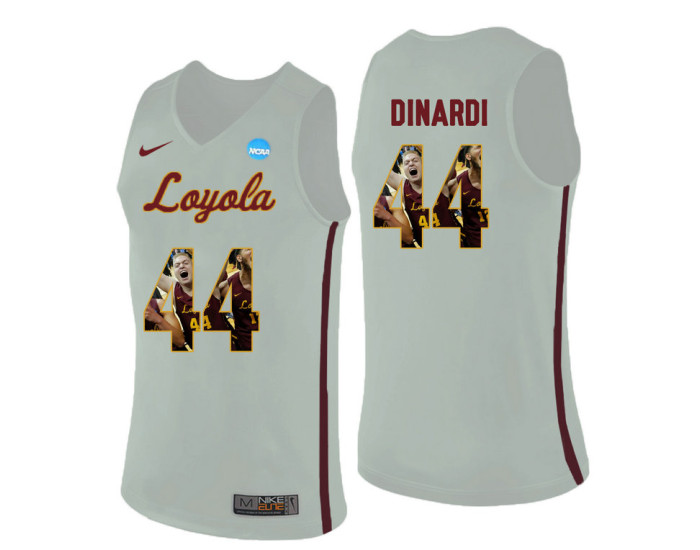 Loyola (Chi) Ramblers #44 Nick Dinardi Replica College Basketball Jersey White