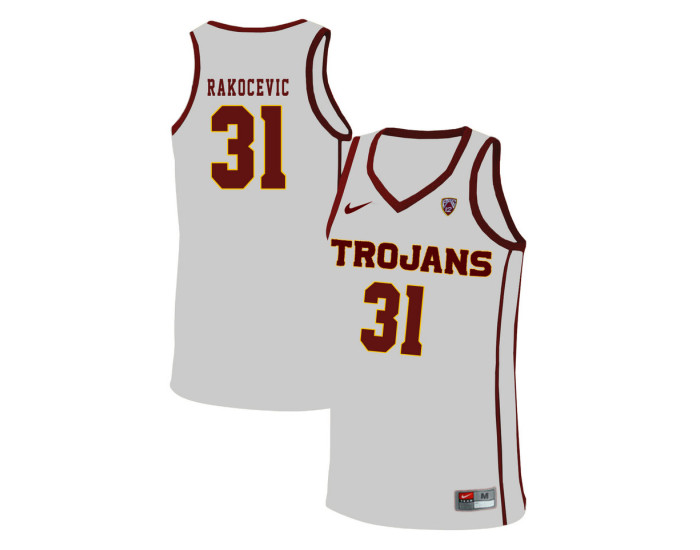 Youth USC Trojans #31 Nick Rakocevic Replica College Basketball Jersey White