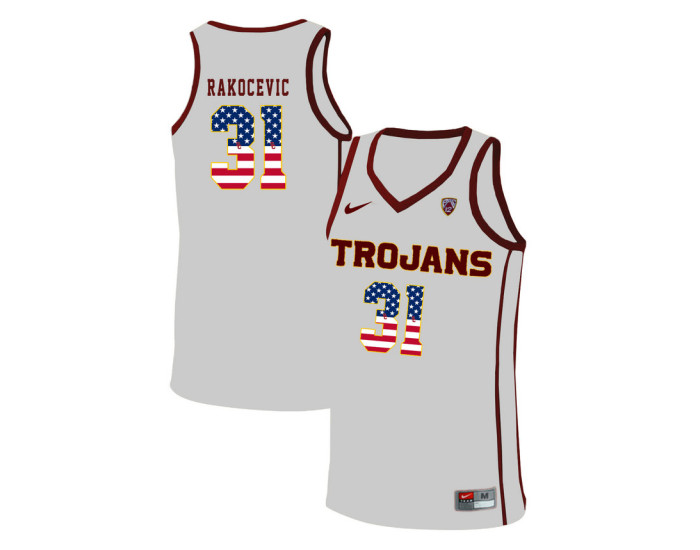 Youth USC Trojans #31 Nick Rakocevic Authentic College Basketball Jersey White