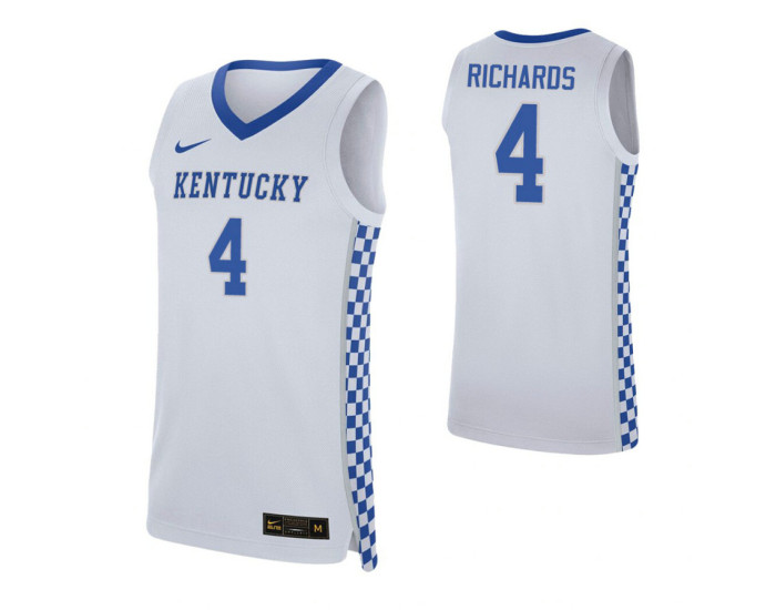 Kentucky Wildcats #4 Nick Richards White Authentic College Basketball Jersey