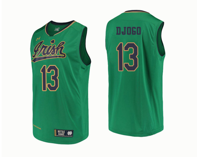 Youth Notre Dame Fighting Irish #13 Nikola Djogo Replica College Basketball Jersey Green