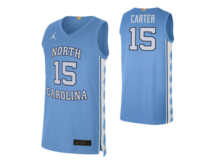 Youth North Carolina Tar Heels #15 Vince Carter Carolina Blue Replica College Basketball Jersey