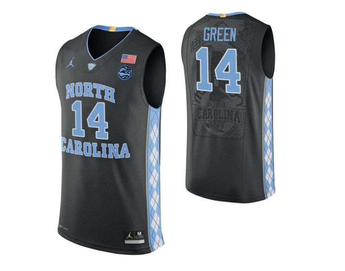 North Carolina Tar Heels #14 Danny Green Black Authentic College Basketball Jersey