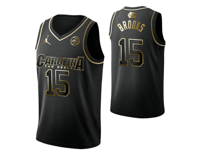 North Carolina Tar Heels #15 Garrison Brooks Black Replica College Basketball Jersey