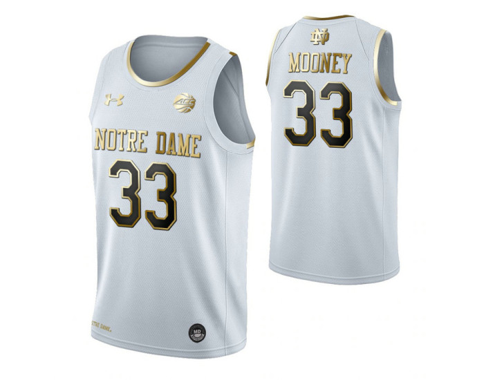 John Mooney Notre Dame Fighting Irish White Golden Edition Authentic College Basketball Jersey