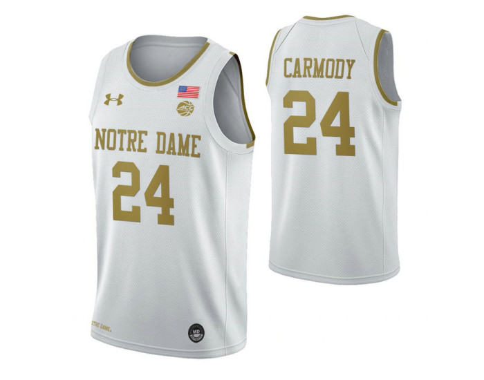 Notre Dame Fighting Irish #24 Pat Connaughton White Authentic College Basketball Jersey