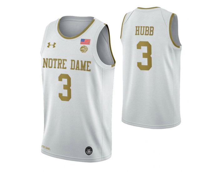 Prentiss Hubb Notre Dame Fighting Irish White Authentic College Basketball Jersey