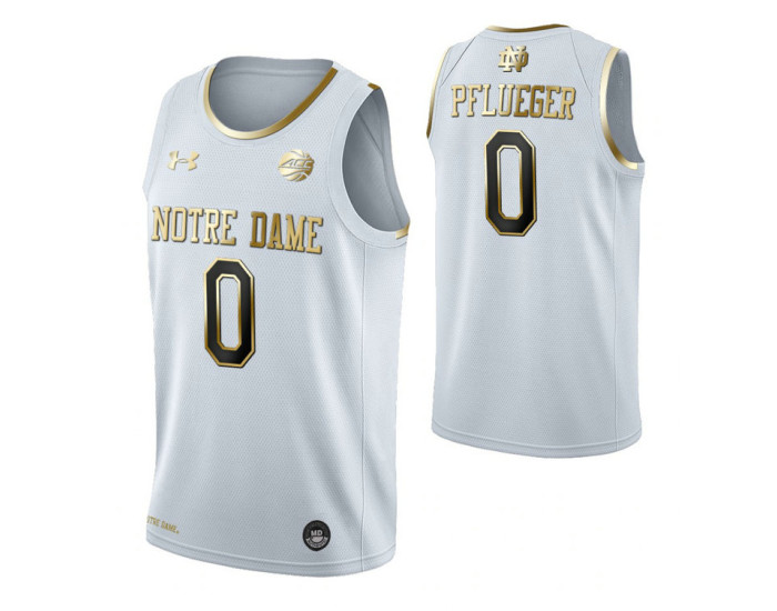 Notre Dame Fighting Irish #0 Rex Pflueger White Authentic College Basketball Jersey