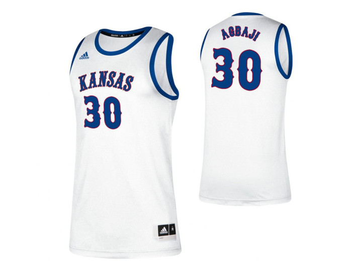 Youth Kansas Jayhawks #30 Ochai Agbaji White Authentic College Basketball Jersey