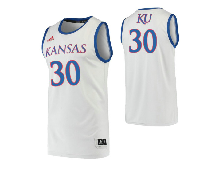 Kansas Jayhawks #30 Ochai Agbaji Gray Replica College Basketball Jersey