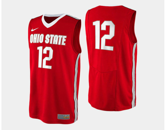 Ohio State Buckeyes #12 Sam Thompson Red Road Authentic College Basketball Jersey