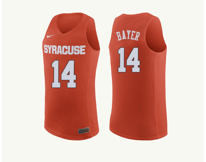 Syracuse Orange #14 Braedon Bayer Authentic College Basketball Jersey Orange