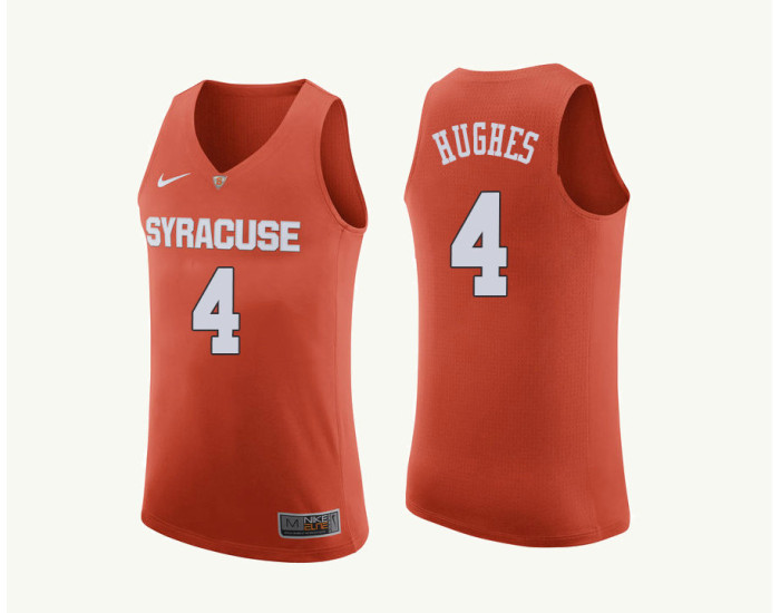 Syracuse Orange #4 Elijah Hughes Replica College Basketball Jersey Orange
