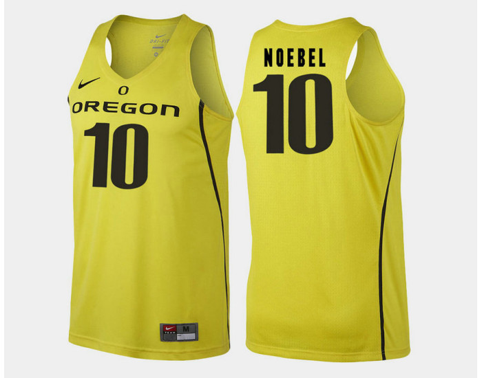 Oregon Ducks #10 Charlie Noebel Yellow Alternate Authentic College Basketball Jersey