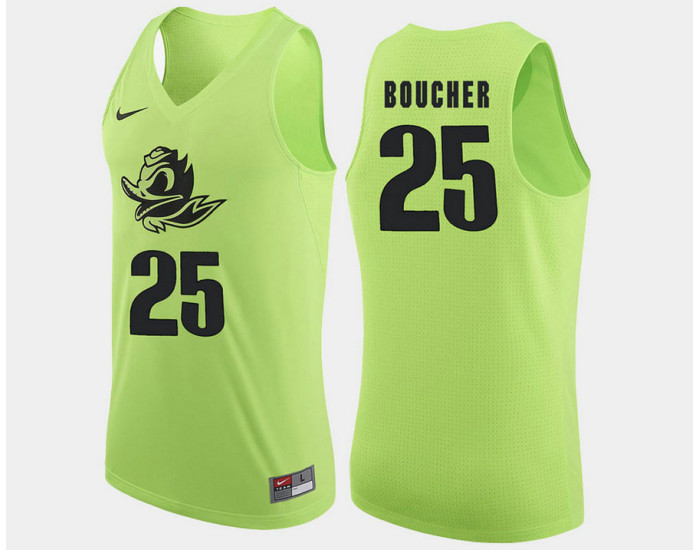 Oregon Ducks #25 Chris Boucher Apple Green Alternate Authentic College Basketball Jersey