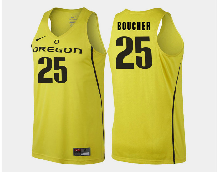 Oregon Ducks #25 Chris Boucher Yellow Alternate Authentic College Basketball Jersey