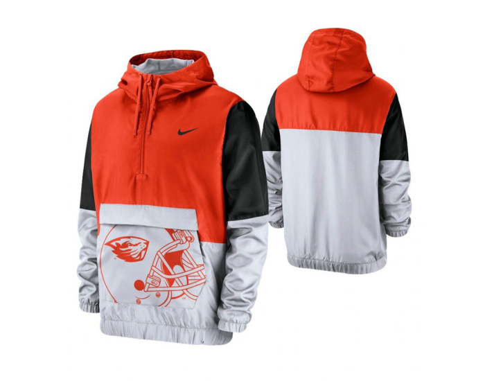 Oregon State Beavers Orange Colorblock Anorak Quarter-Zip Jacket