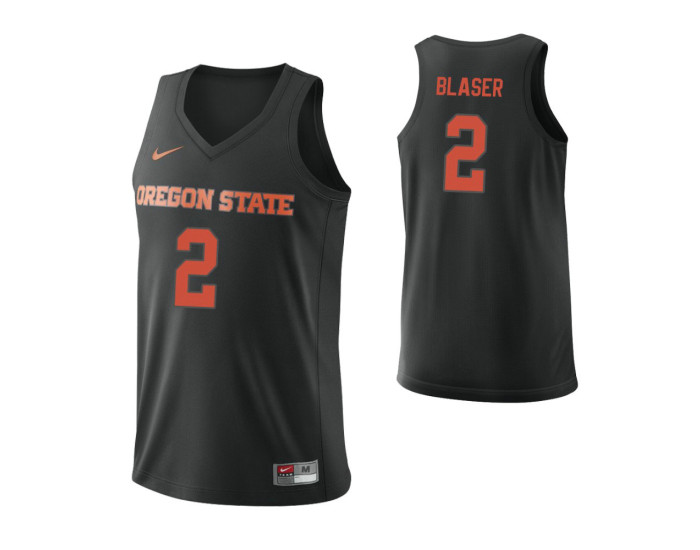 Oregon State Beavers #2 Kye Blaser Authentic College Basketball Jersey Black