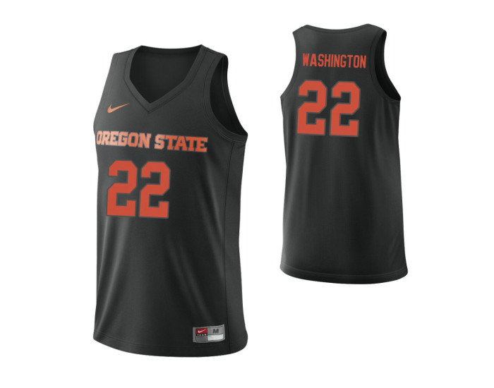 Oregon State Beavers #22 Warren Washington Authentic College Basketball Jersey Black