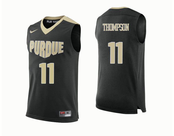 Purdue Boilermakers #11 P.J. Thompson Authentic College Basketball Jersey Black