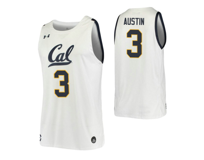 California Golden Bears #3 Paris Austin White Replica College Basketball Jersey