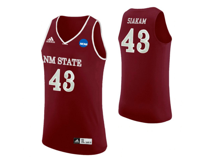 New Mexico State Aggies #43 Pascal Siakam Authentic College Basketball Jersey Maroon