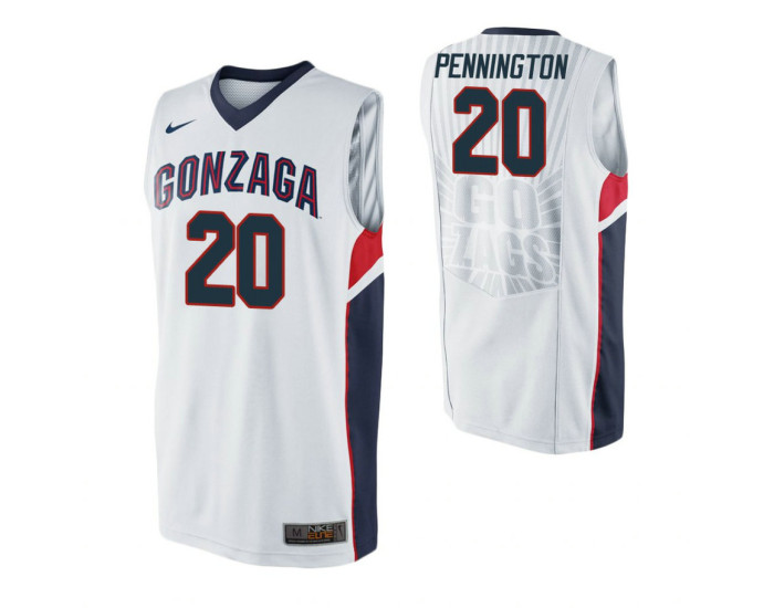 Youth Gonzaga Bulldogs #20 Paul Pennington White Authentic College Basketball Jersey