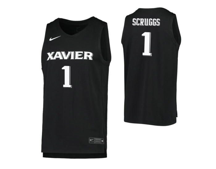 Youth Xavier Musketeers #1 Paul Scruggs Black Authentic College Basketball Jersey