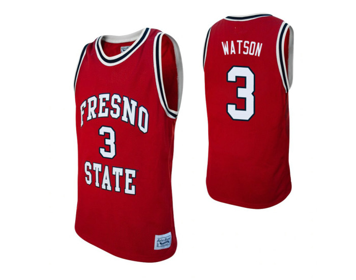 Fresno State Bulldogs #3 Paul Watson Red Authentic College Basketball Jersey