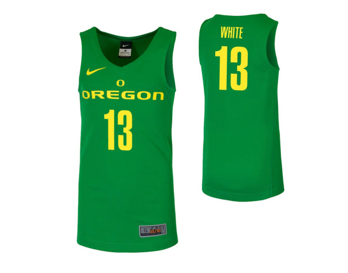 Oregon Ducks #13 Paul White Green Authentic College Basketball Jersey