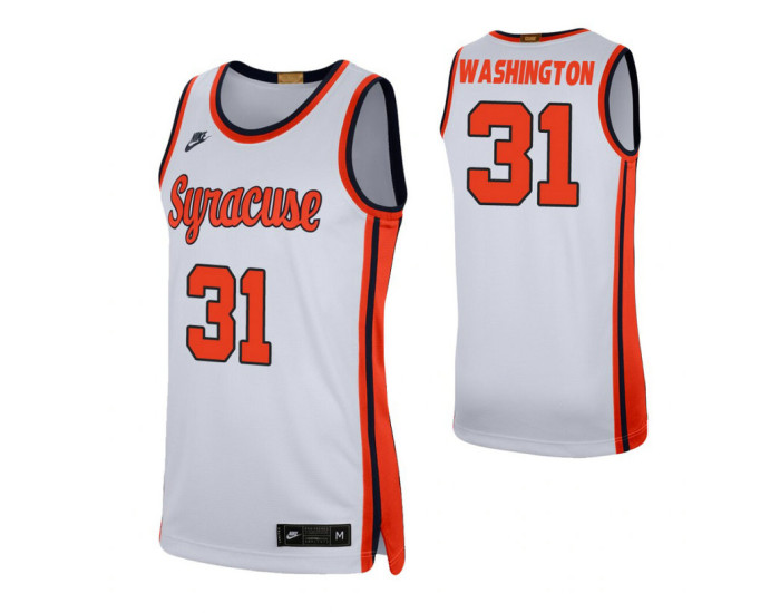 Syracuse Orange #31 Pearl Washington White Authentic College Basketball Jersey