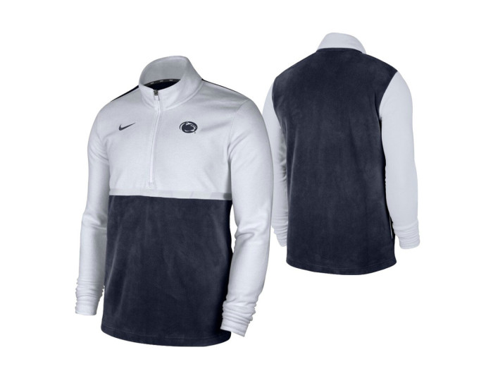 Penn State Nittany Lions White Navy Color Block Quarter-Zip Jacket