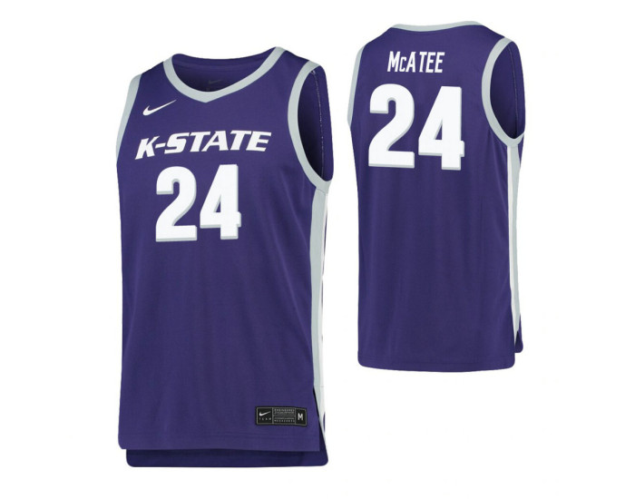 Youth Kansas State Wildcats #24 Pierson McAtee Purple Authentic College Basketball Jersey