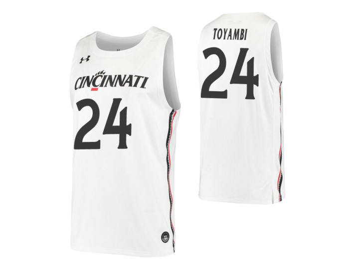 Cincinnati Bearcats #24 Prince Toyambi White Authentic College Basketball Jersey