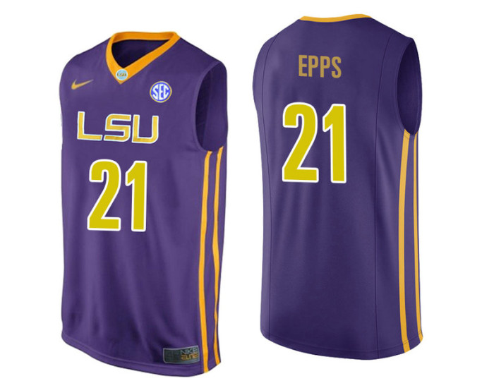 Youth LSU Tigers #21 Aaron Epps Authentic College Basketball Jersey Purple