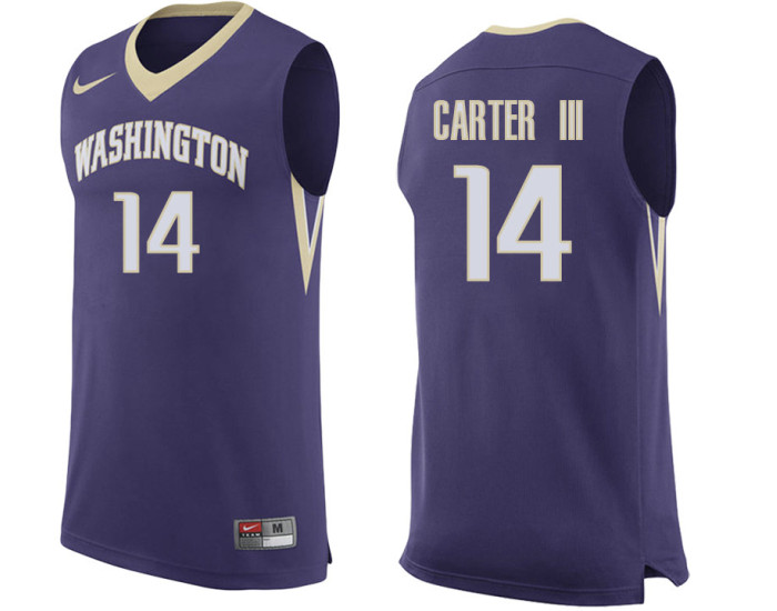 Washington Huskies #14 Michael Carter III Authentic College Basketball Jersey Purple