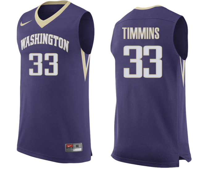 Washington Huskies #33 Sam Timmins Authentic College Basketball Jersey Purple
